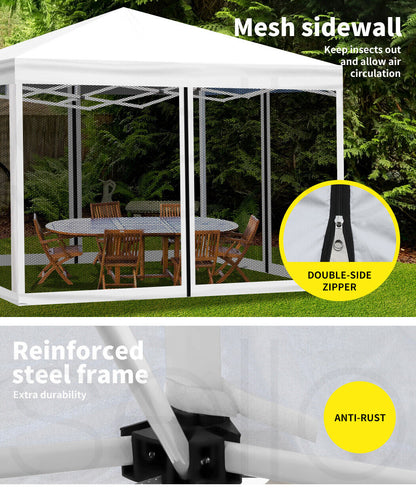 Mountview Gazebo 3X3 Marquee Pop up Tent Outdoor Canopy Wedding Mesh Side Wall