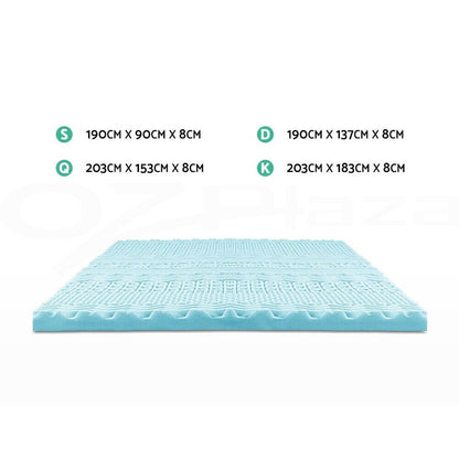 Giselle 11-Zone Memory Foam Topper Cool Gel Mattress Toppers W/Bamboo Cover