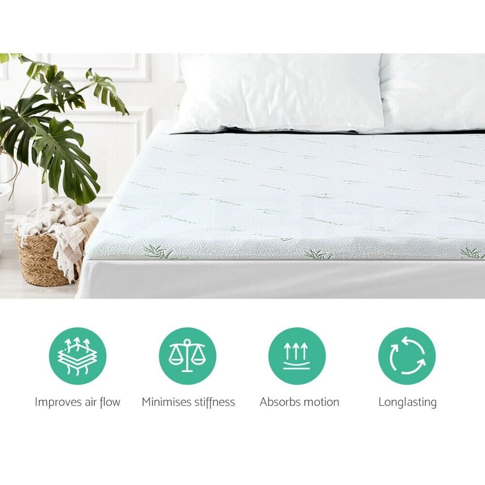 Giselle 11-Zone Memory Foam Topper Cool Gel Mattress Toppers W/Bamboo Cover