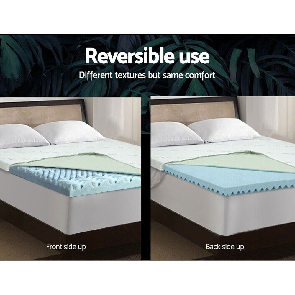 Giselle 11-Zone Memory Foam Topper Cool Gel Mattress Toppers W/Bamboo Cover