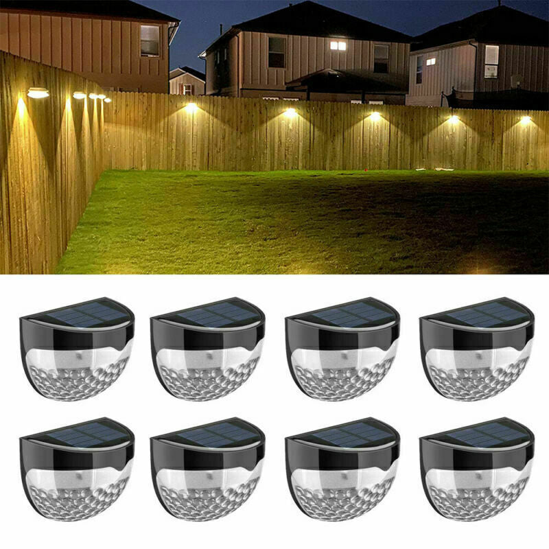 2-12PCS Solar Powered LED Wall Lights Door Fence Light Outdoor Garden Lamp Light