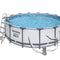 56439 - 4.57M X 1.22M Swimming Pool above Ground Steel round Filter Pump Ladder