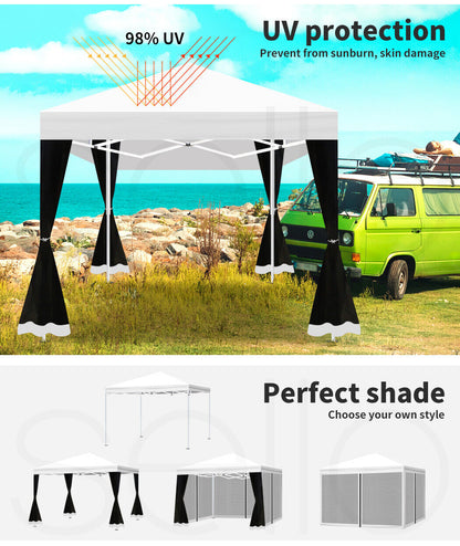 Mountview Gazebo 3X3 Marquee Pop up Tent Outdoor Canopy Wedding Mesh Side Wall